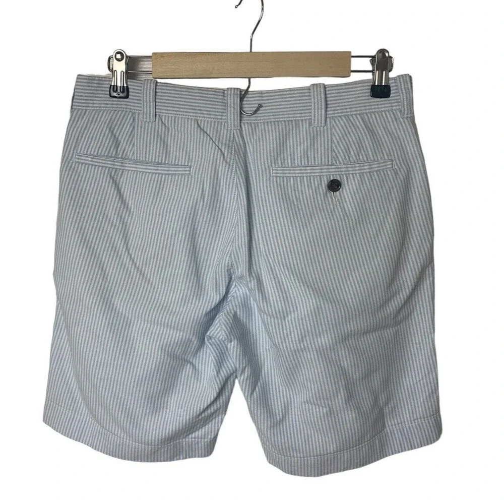 J. CREW Gramercy Chino Shorts Men's Size 30 Blue White Striped Twill Preppy
